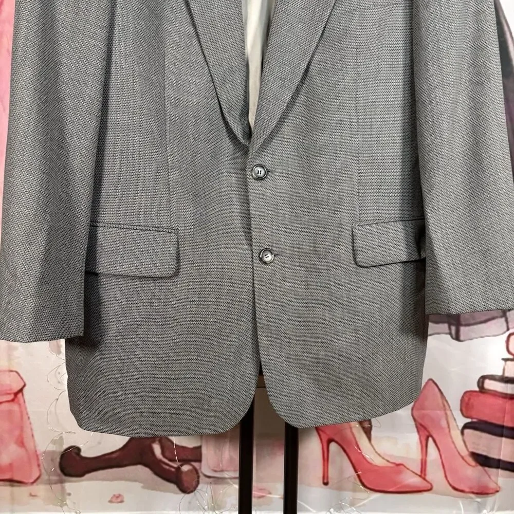 Hugo Boss Blazer Men's Gray Wool Herringbone 2 Button Sports Jacket